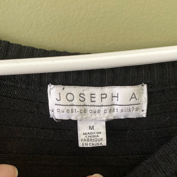 Joseph A Black Relaxed Ribbed Blouse - Picture 2 of 10